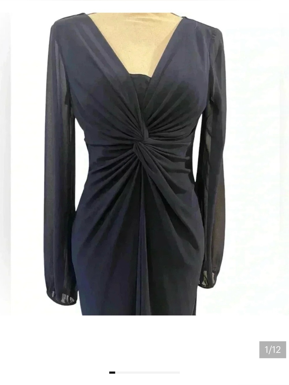 Chaps twist front midi dress navy blue new with tags 8
